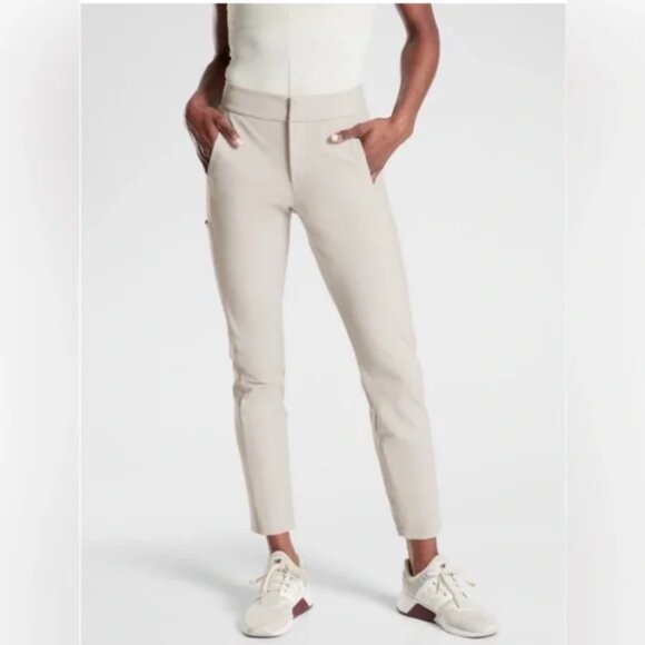 Athleta Stellar Trouser Zip Leg Pant in Beige Size 4 - Picture 1 of 15